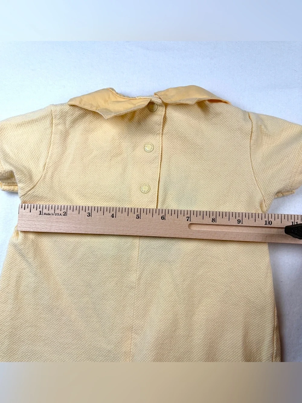VTG The‎ Disney Store Romper Minnie Mouse Embroidered Yellow Flower 6 months